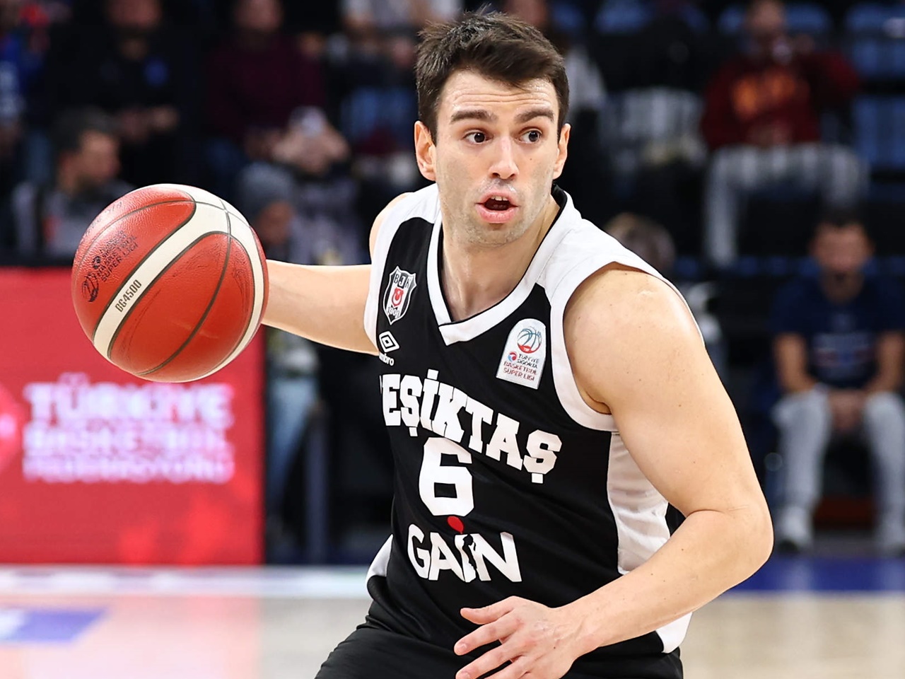 Anadolu Efes v Besiktas Gain Turkish Basketball Super League Week 22 Action from the basketball game where Anadolu Efes played Besiktas Gain at Sinan Erdem Sports Hall during the 22nd week of the Turkish Basketball Super League in Istanbul.